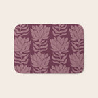 Modern Abstract Wavy Flowers in Plum Violet    Bath Mat Gallery Image 1