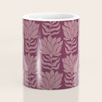 Modern Abstract Wavy Flowers in Plum Violet    Coffee Mug Gallery Image 4