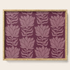 Modern Abstract Wavy Flowers in Plum Violet    Serving Tray Gallery Image 1