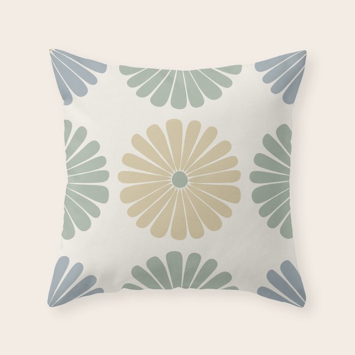Retro Summer Daisies II Throw Pillow Gallery Image 6