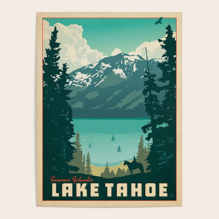 Vintage travel poster-Lake Tahoe. Poster Gallery Image 1