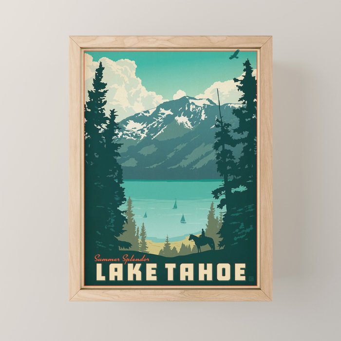Vintage travel poster-Lake Tahoe. Mini Art Print Gallery Image 1