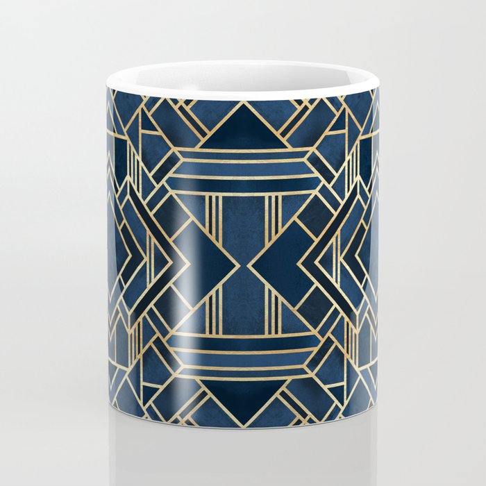 Art Deco Fancy Blue Coffee Mug Gallery Image 4