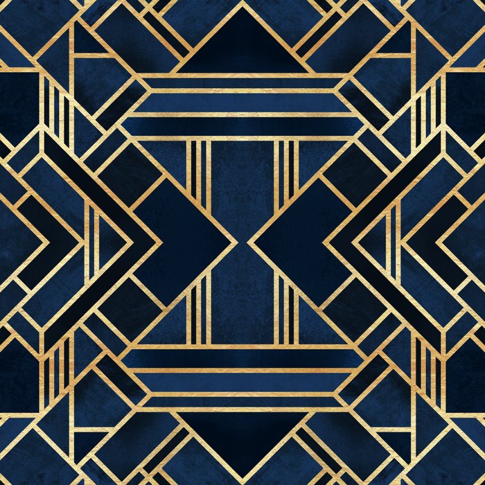 Art Deco Fancy Blue Coffee Mug Gallery Image 2