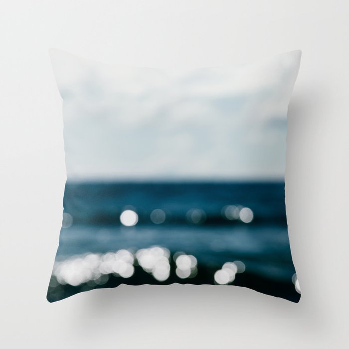 Ocean Glitter Throw Pillow Gallery Image 6