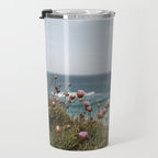 Pink Flowers by the Ocean | Travel Photography in Portugal Art Print | Summer at Bordeira Beach Travel Mug Gallery Image 3