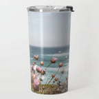 Pink Flowers by the Ocean | Travel Photography in Portugal Art Print | Summer at Bordeira Beach Travel Mug Gallery Image 2