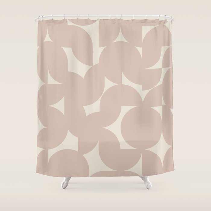 Contemporary Geometric Shapes - Natural Neutral Shower Curtain Gallery Image 1
