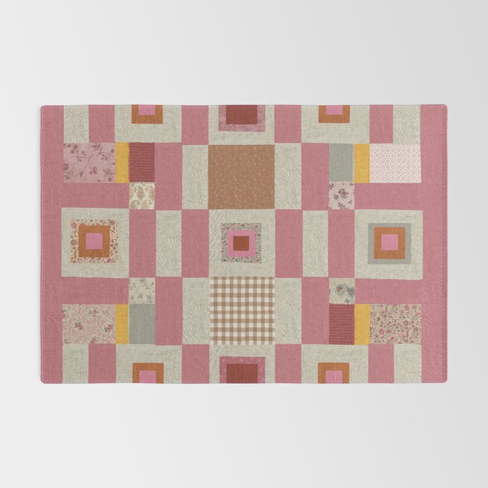Pink Cottage Quilt Rug Gallery Image 2