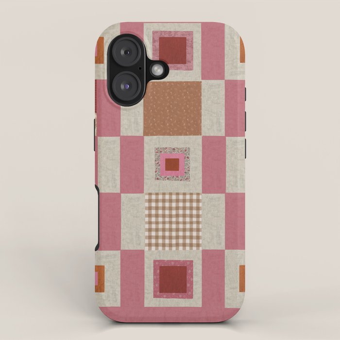 Pink Cottage Quilt iPhone Case Gallery Image 1