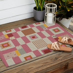 Pink Cottage Quilt Outdoor Rug Gallery Image 2