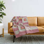 Pink Cottage Quilt Throw Blanket Gallery Image 1
