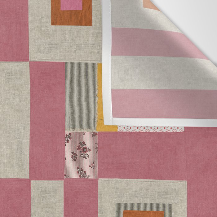 Pink Cottage Quilt Wall Tapestry Gallery Image 3