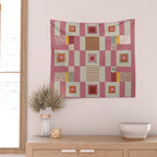Pink Cottage Quilt Wall Tapestry Gallery Image 2