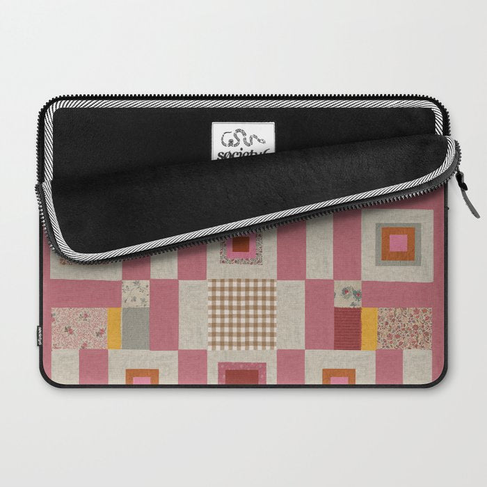 Pink Cottage Quilt Laptop Sleeve Gallery Image 2