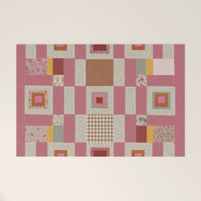 Pink Cottage Quilt Welcome Mat Gallery Image 1