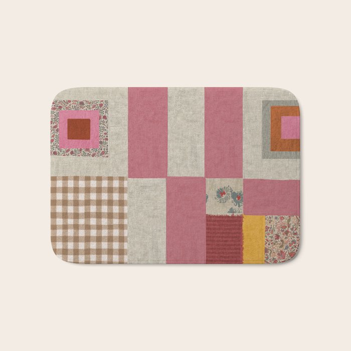 Pink Cottage Quilt Bath Mat Gallery Image 1