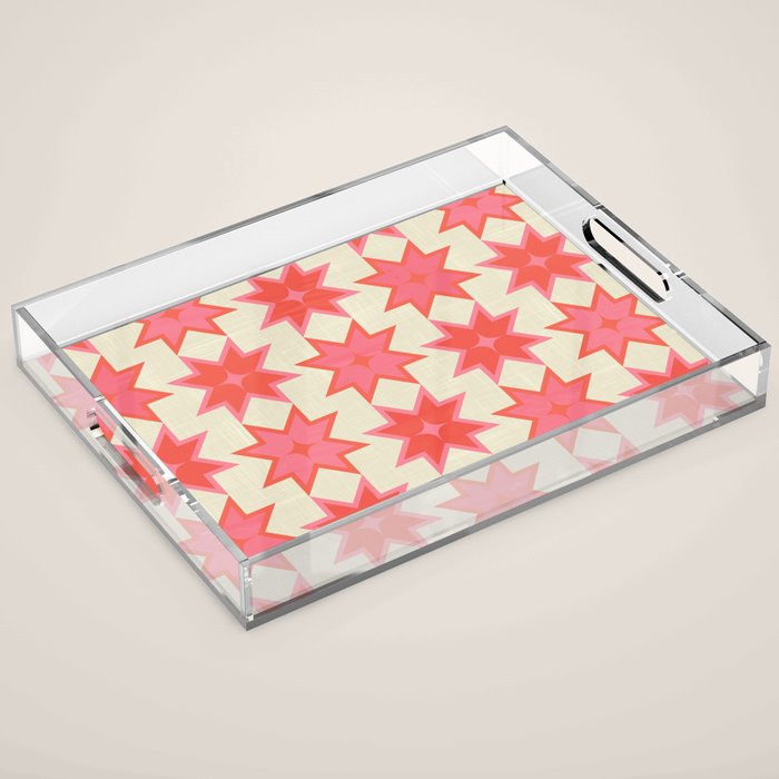 Celestial Winter Quilt Pattern Acrylic Tray Gallery Image 1