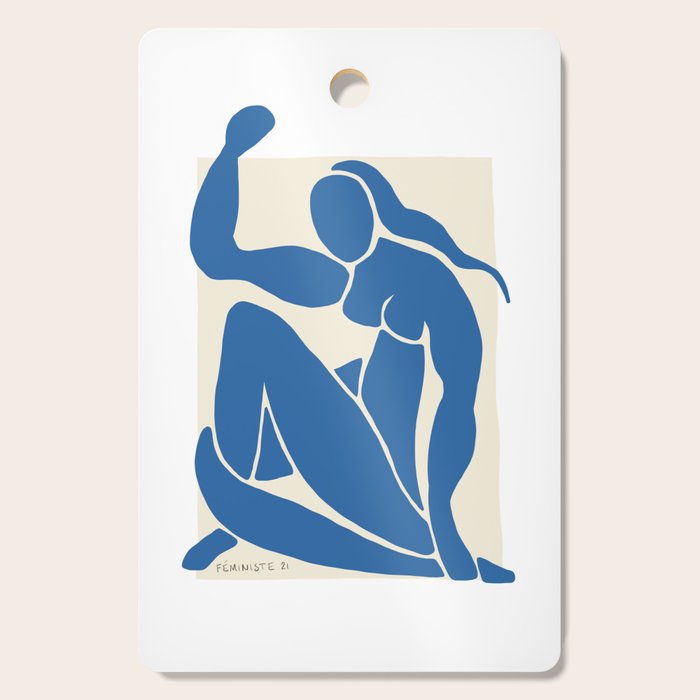 NUDE FEMINISTE - Feminist Art - Matisse Nude Blue Cutting Board Gallery Image 1