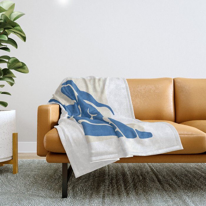 NUDE FEMINISTE - Feminist Art - Matisse Nude Blue Throw Blanket Gallery Image 1