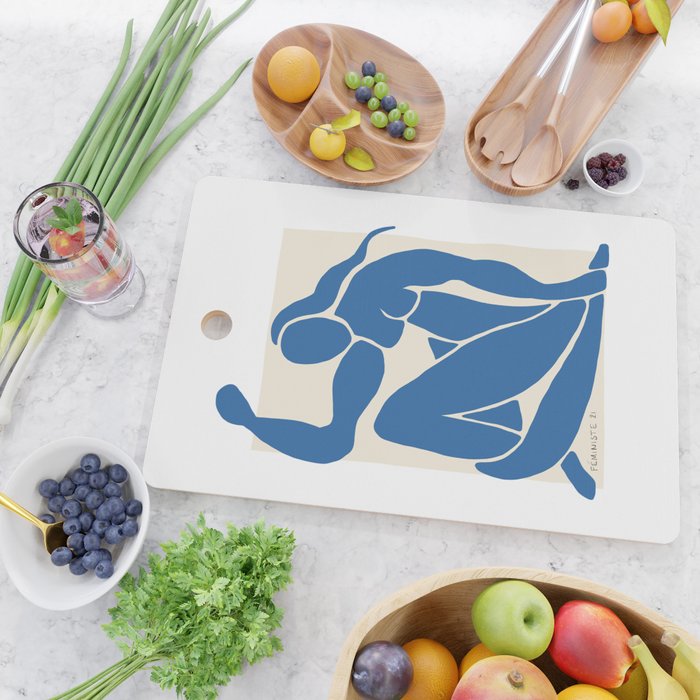 NUDE FEMINISTE - Feminist Art - Matisse Nude Blue Cutting Board Gallery Image 2