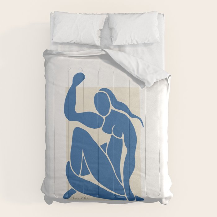 NUDE FEMINISTE - Feminist Art - Matisse Nude Blue Comforter Gallery Image 6