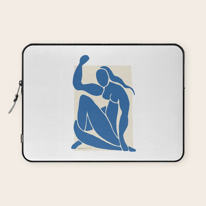 NUDE FEMINISTE - Feminist Art - Matisse Nude Blue Laptop Sleeve Gallery Image 1