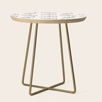 Abstract Rose Pattern - Black and Ivory Side Table Gallery Image 1