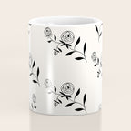 Abstract Rose Pattern - Black and Ivory Coffee Mug Gallery Image 4