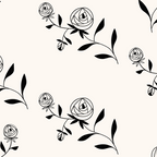 Abstract Rose Pattern - Black and Ivory Coffee Mug Gallery Image 2