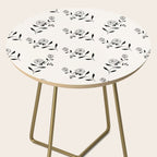 Abstract Rose Pattern - Black and Ivory Side Table Gallery Image 2