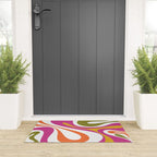 Retro Mod Swirl Vintage Contemporary Abstract Pattern Welcome Mat Gallery Image 3
