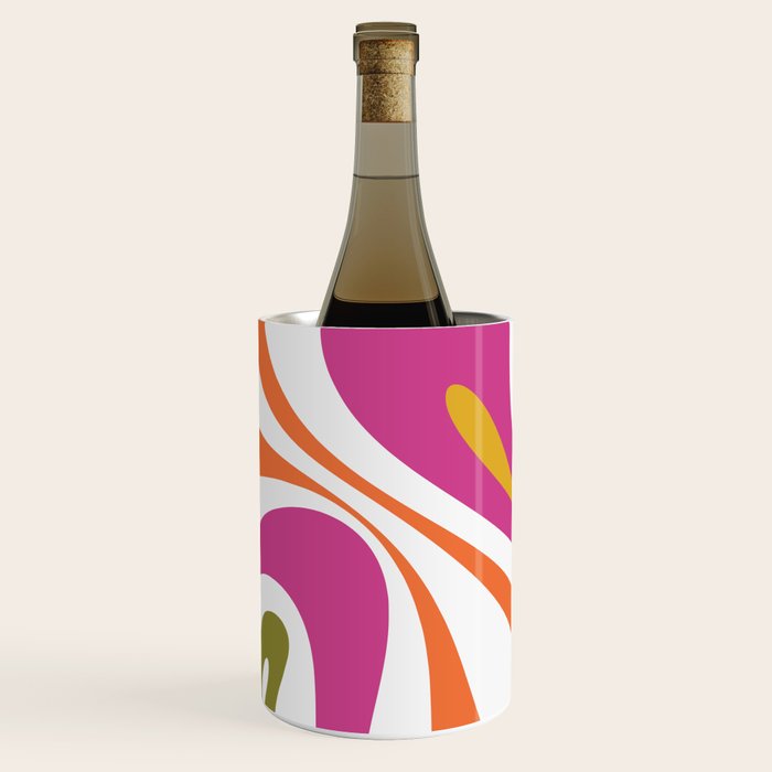 Retro Mod Swirl Vintage Contemporary Abstract Pattern Wine Chiller Gallery Image 2