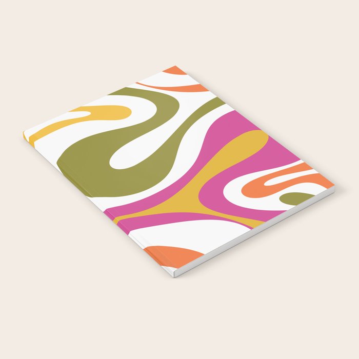 Retro Mod Swirl Vintage Contemporary Abstract Pattern Notebook Gallery Image 1