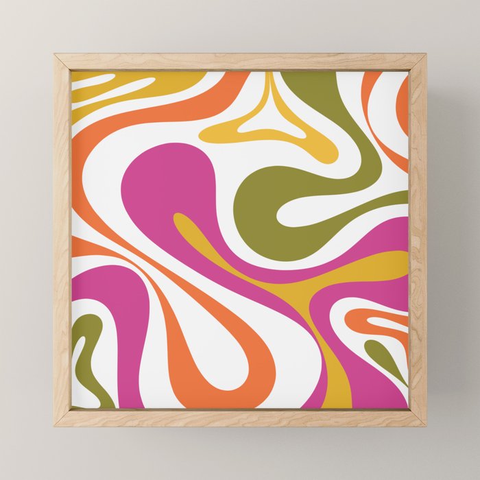 Retro Mod Swirl Vintage Contemporary Abstract Pattern Mini Art Print Gallery Image 1