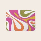 Retro Mod Swirl Vintage Contemporary Abstract Pattern Bath Mat Gallery Image 1