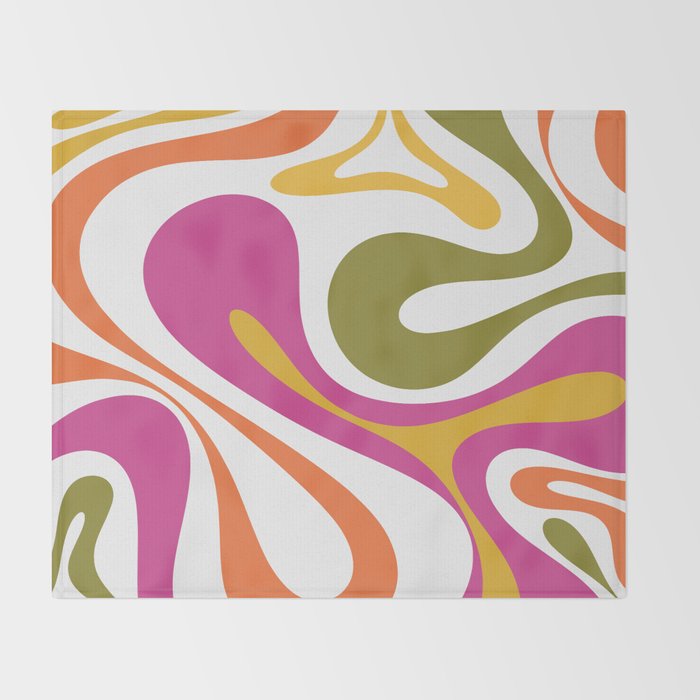 Retro Mod Swirl Vintage Contemporary Abstract Pattern Throw Blanket Gallery Image 2