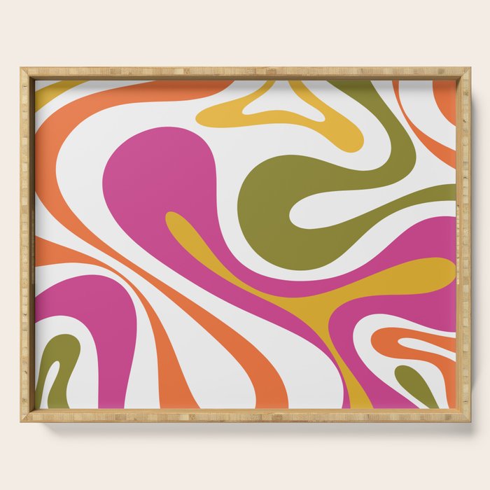 Retro Mod Swirl Vintage Contemporary Abstract Pattern Serving Tray Gallery Image 1