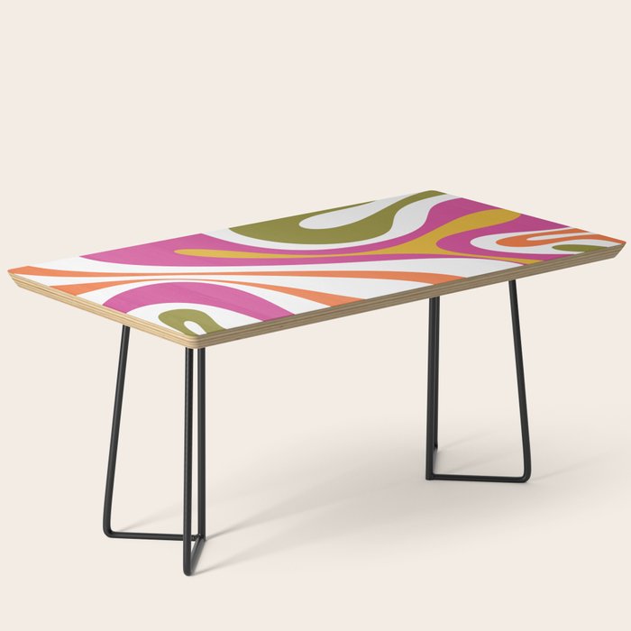 Retro Mod Swirl Vintage Contemporary Abstract Pattern Coffee Table Gallery Image 1