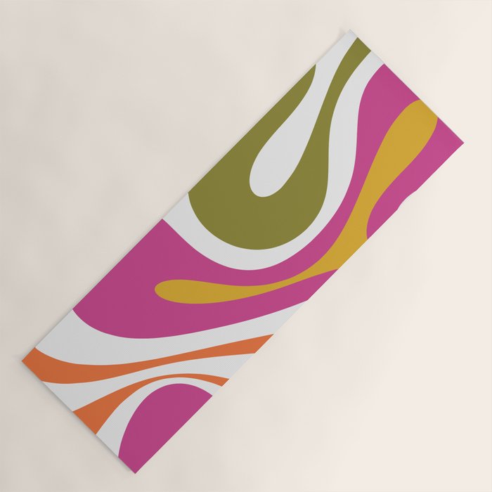 Retro Mod Swirl Vintage Contemporary Abstract Pattern Yoga Mat Gallery Image 1