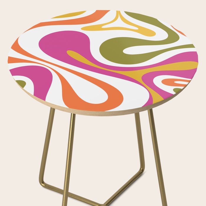 Retro Mod Swirl Vintage Contemporary Abstract Pattern Side Table Gallery Image 2