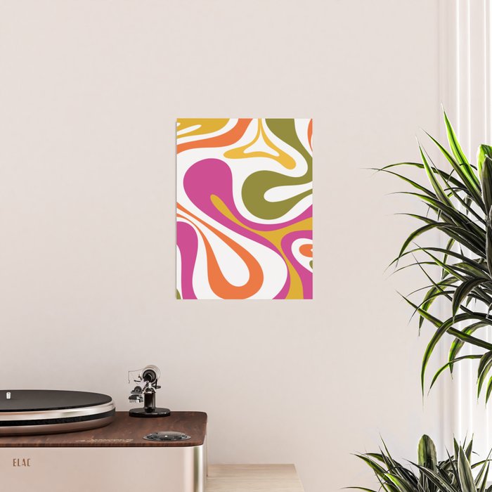 Retro Mod Swirl Vintage Contemporary Abstract Pattern Poster Gallery Image 2