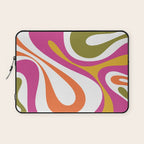 Retro Mod Swirl Vintage Contemporary Abstract Pattern Laptop Sleeve Gallery Image 1