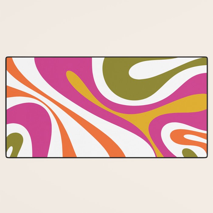Retro Mod Swirl Vintage Contemporary Abstract Pattern Desk Mat Gallery Image 3