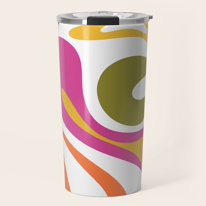 Retro Mod Swirl Vintage Contemporary Abstract Pattern Travel Mug Gallery Image 1