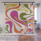 Retro Mod Swirl Vintage Contemporary Abstract Pattern Wall Mural Gallery Image 1