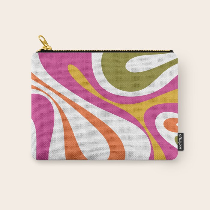 Retro Mod Swirl Vintage Contemporary Abstract Pattern Carry All Pouch Gallery Image 1
