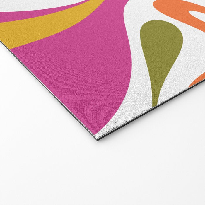 Retro Mod Swirl Vintage Contemporary Abstract Pattern Welcome Mat Gallery Image 2