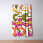 Retro Mod Swirl Vintage Contemporary Abstract Pattern Window Curtain Gallery Image 3