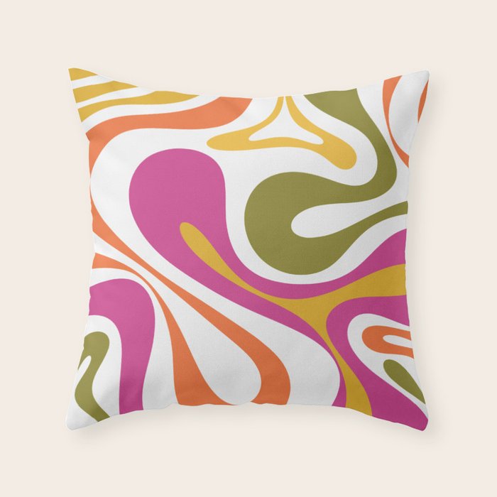Retro Mod Swirl Vintage Contemporary Abstract Pattern Throw Pillow Gallery Image 6